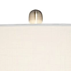 360 Lighting Coastal Accent Table Lamp With Table Top Dimmer Fillable 20.5" High Clear Glass Canister Off White Drum For Living Room Bedroom -360 Lighting GUEST aaf65915 c4c7 4f1b 9272 98d25c07d63c