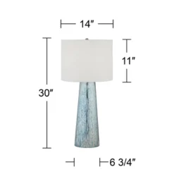 360 Lighting Marcus Modern Table Lamp 30" Tall Mercury Glass Column Shape White Drum Shade For Bedroom Living Room Bedside Nightstand Office Kids Home -360 Lighting GUEST ac6ee8ce d3bb 4f33 8612 9539154891b5