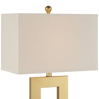 360 Lighting Marshall Modern Table Lamp With White Marble Riser 30" Tall Champagne Gold Oatmeal Shade For Bedroom Living Room Bedside Nightstand House 3 360 Lighting Marshall Modern Table Lamp With White Marble Riser 30" Tall Champagne Gold Oatmeal Shade For Bedroom Living Room Bedside Nightstand House