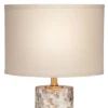 360 Lighting Coastal Accent Table Lamps 23" High Set Of 2 Mother Of Pearl Tiles Cylinder Cream Linen Drum Shade For Living Room Bedroom -360 Lighting GUEST ad0efc22 f500 4379 aae1 4523c60679ba
