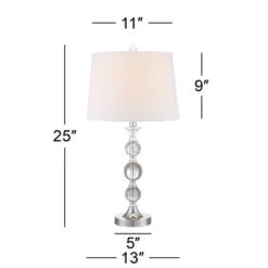 360 Lighting Solange Modern Table Lamps 25" High Set Of 2 Stacked Crystal Glass Silver White Tapered Drum Shade For Bedroom Living Room Nightstand 15 360 Lighting Solange Modern Table Lamps 25" High Set Of 2 Stacked Crystal Glass Silver White Tapered Drum Shade For Bedroom Living Room Nightstand -360 Lighting GUEST aebd4aca c95d 4e9a 818c 2118dfe94156