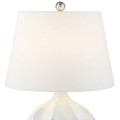 360 Lighting Dobbs 22 1/2" High Small Mid Century Modern Accent Table Lamps Set Of 2 White Ceramic Living Room Bedroom Bedside Nightstand House 4 360 Lighting Dobbs 22 1/2" High Small Mid Century Modern Accent Table Lamps Set Of 2 White Ceramic Living Room Bedroom Bedside Nightstand House - Image 2