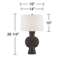 360 Lighting Louise 26 1/2" Tall Gourd Modern Table Lamp Matte Brown Single White Shade Living Room Bedroom Bedside Nightstand House Office Home -360 Lighting GUEST b16758da 8064 4340 a00f 42384c4b8c7a