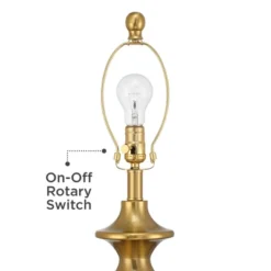 360 Lighting Farah 28 3/4" Tall Turned Cone Modern End Table Lamp Gold Finish Metal Single White Shade Living Room Bedroom Bedside Nightstand House -360 Lighting GUEST b2aa5c14 6a37 4e3f 9833 8687a2ddb1d9