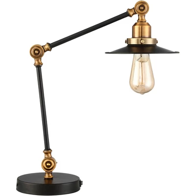 360 Lighting Taurus Industrial Rustic Desk Lamp 20" High Black Gold With USB Charging Port Adjustable For Bedroom Living Room Bedside Nightstand House 10 360 Lighting Taurus Industrial Rustic Desk Lamp 20" High Black Gold With USB Charging Port Adjustable For Bedroom Living Room Bedside Nightstand House - Image 8