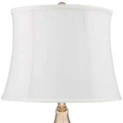 360 Lighting Castine Modern Accent Table Lamps 22" High Set Of 2 Mercury Glass With USB Charging Port White Softback Shade For Living Room House Desk -360 Lighting GUEST b43e3492 1991 4ac4 9780 6838904e5fd9