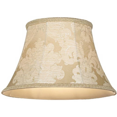 360 Lighting Vintage Chic Floor Lamp 60" Tall Antique White Washed Ivory Brocade Fabric Bell Shade For Living Room Reading Bedroom Office 4 360 Lighting Vintage Chic Floor Lamp 60" Tall Antique White Washed Ivory Brocade Fabric Bell Shade For Living Room Reading Bedroom Office - Image 2