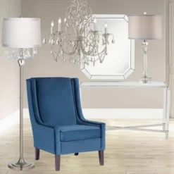 360 Lighting Modern Floor Lamp Standing 60 1/2" Tall Satin Steel Silver Crystal Off White Fabric Drum Shade For Living Room Bedroom Office House Home 7 360 Lighting Modern Floor Lamp Standing 60 1/2" Tall Satin Steel Silver Crystal Off White Fabric Drum Shade For Living Room Bedroom Office House Home -360 Lighting GUEST b4619c41 5d5a 45c1 aa3e 189c28c919cc