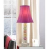 360 Lighting Bohemian Country Cottage Accent Table Lamp 21" High Orchid Stacked Glass Off White Bell Shade For Bedroom Living Room Bedside Nightstand