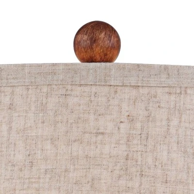 360 Lighting Fraiser 23 1/2" High Cone Small Mid Century Modern Accent Table Lamps Set Of 2 Brown Wood Finish Living Room Bedroom Oatmeal Shade 4 360 Lighting Fraiser 23 1/2" High Cone Small Mid Century Modern Accent Table Lamps Set Of 2 Brown Wood Finish Living Room Bedroom Oatmeal Shade - Image 2