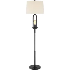 360 Lighting Marcel Rustic Farmhouse Floor Lamp 64" Tall Black Metal With LED Nightlight Natural Linen Drum Shade For Living Room Bedroom Office House 14 360 Lighting Marcel Rustic Farmhouse Floor Lamp 64" Tall Black Metal With LED Nightlight Natural Linen Drum Shade For Living Room Bedroom Office House -360 Lighting GUEST b86edca6 552b 4231 b953 aa388fa9b225