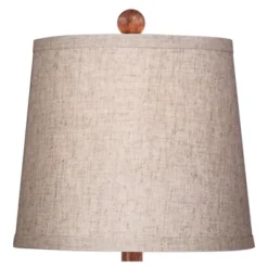 360 Lighting Fraiser Modern Accent Table Lamp 23 1/2" High Brown Faux Wood Oatmeal Drum Shade For Bedroom Living Room Bedside Nightstand Office Kids -360 Lighting GUEST b8cd430a 8165 434d b6c1 81a2567e87c9