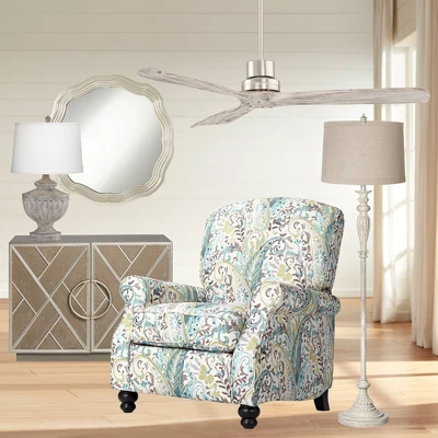 360 Lighting Vintage Shabby Chic Floor Lamp 60" Tall Antique White Washed Natural Linen Fabric Drum Shade For Living Room Reading Bedroom Office 10 360 Lighting Vintage Shabby Chic Floor Lamp 60" Tall Antique White Washed Natural Linen Fabric Drum Shade For Living Room Reading Bedroom Office - Image 8