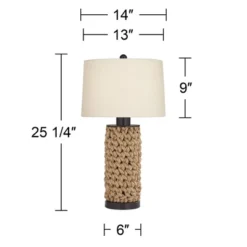 360 Lighting Ciera 25 1/4" High Farmhouse Rustic Modern Table Lamps Set Of 2 Natural Bronze Rope Wrapped Living Room Bedroom Bedside Oatmeal Shade 12 360 Lighting Ciera 25 1/4" High Farmhouse Rustic Modern Table Lamps Set Of 2 Natural Bronze Rope Wrapped Living Room Bedroom Bedside Oatmeal Shade -360 Lighting GUEST b97741db 384a 4243 a7cf 2c2456562bab