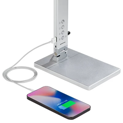 360 Lighting Jett Modern Desk Lamp 16 1/2" High Silver With USB Port And Nightlight LED Dimmer Touch On Off For Bedroom Bedside Nightstand Family Home 5 360 Lighting Jett Modern Desk Lamp 16 1/2" High Silver With USB Port And Nightlight LED Dimmer Touch On Off For Bedroom Bedside Nightstand Family Home - Image 3