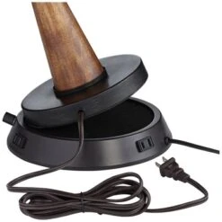 360 Lighting Buckhead Modern Accent Table Lamp 22" High Warm Bronze With Dimmer USB Workstation Base Drum Shade For Bedroom Living Room Kids Desk Home -360 Lighting GUEST ba5c7d8f b444 47ac 83c1 a8955eb83f24 1