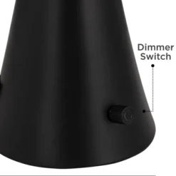 360 Lighting Karl Modern Table Lamps 28 1/4" Tall Set Of 2 Black Metal With USB And AC Power Outlet In Base White Drum Shade For Bedroom Living Room -360 Lighting GUEST ba726f33 1b71 4a7b b9f5 fbc87490b5eb