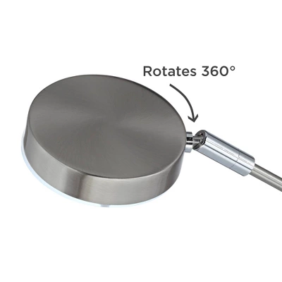 360 Lighting Jarrett 19" High Small Modern Desk Lamps Set Of 2 Adjustable LED Silver Satin Nickel Finish Metal Home Office Living Room Bedroom Bedside 10 360 Lighting Jarrett 19" High Small Modern Desk Lamps Set Of 2 Adjustable LED Silver Satin Nickel Finish Metal Home Office Living Room Bedroom Bedside - Image 8