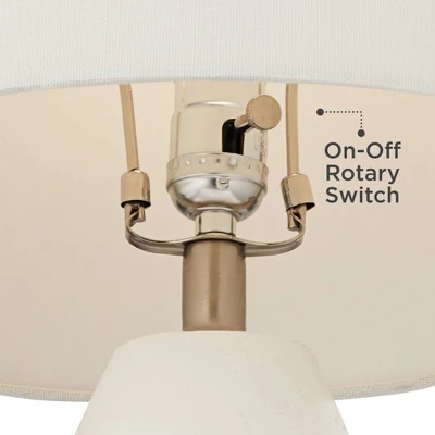 360 Lighting Modern Table Lamps 26" High Set Of 2 White Gourd Fabric Tapered Drum Shade For Bedroom Living Room House Home Bedside Nightstand Office 6 360 Lighting Modern Table Lamps 26" High Set Of 2 White Gourd Fabric Tapered Drum Shade For Bedroom Living Room House Home Bedside Nightstand Office - Image 4