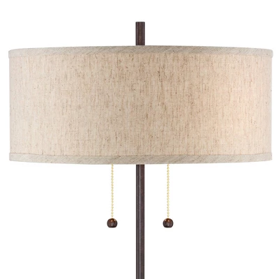 360 Lighting Modern Accent Table Lamp With USB And AC Power Outlet 23 1/2" High Bronze Fabric Drum Shade For Bedroom Living Room House Desk Bedside 8 360 Lighting Modern Accent Table Lamp With USB And AC Power Outlet 23 1/2" High Bronze Fabric Drum Shade For Bedroom Living Room House Desk Bedside - Image 6