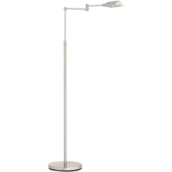 360 Lighting Zema Modern 49 1/2" Tall Standing Floor Lamps Set Of 2 Lights Swing Arm Pharmacy LED Adjustable Silver Metal Brushed Nickel Finish -360 Lighting GUEST bbd0ccc3 b9b5 4a0c ba28 ee0369a27adf