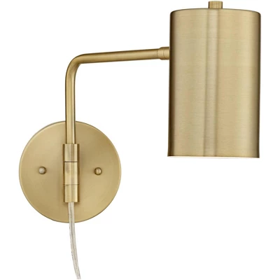 360 Lighting Carla Modern Swing Arm Wall Lamps Set Of 2 Brushed Brass Plug-in Light Fixture Up Down Cylinder Shade For Bedroom Bedside Living Room 7 360 Lighting Carla Modern Swing Arm Wall Lamps Set Of 2 Brushed Brass Plug-in Light Fixture Up Down Cylinder Shade For Bedroom Bedside Living Room - Image 5