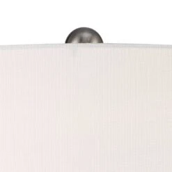 360 Lighting Emil 21 1/2" High Small Mid Century Modern Accent Table Lamp Light Gray Ceramic Single White Shade Living Room Bedroom Bedside Nightstand -360 Lighting GUEST bec7c73e 4724 440e a532 bd05f3b53db5