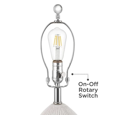 360 Lighting Lara 23" High Small Modern Coastal Accent Table Lamp Sand White Finish Single Oatmeal Shade Living Room Bedroom Bedside Nightstand House 6 360 Lighting Lara 23" High Small Modern Coastal Accent Table Lamp Sand White Finish Single Oatmeal Shade Living Room Bedroom Bedside Nightstand House - Image 4