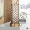360 Lighting Modern Accent Table Lamp 12" High Brass Metal Lattice Outer Mercury Glass Inner Shade For Bedroom Bedside Nightstand -360 Lighting GUEST c309612a 54c0 4b6c aa07 eaa804036970