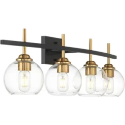 360 Lighting Duka 36 1/4" Wide 4-Light Black And Gold Bath Light -360 Lighting GUEST c4675ffc eefa 427a 943b 218aabfbb4d0