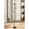 360 Lighting Riley Rustic Farmhouse Torchiere Floor Lamp With Side Lights 72" Tall Painted Bronze Metal Clear Glass Shade For Living Room Reading Home -360 Lighting GUEST c4ffadf5 8f52 4e84 bb6d 3defdbc4125d