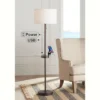 360 Lighting Caper Modern Floor Lamp With Tray Table 60 1/2" Tall Bronze USB And AC Power Outlet Off White Fabric Drum Shade For Living Room Office -360 Lighting GUEST c59a263d 1643 4ef6 a72e 3607952c19f7