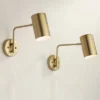 360 Lighting Carla Modern Swing Arm Wall Lamps Set Of 2 Brushed Brass Plug-in Light Fixture Up Down Cylinder Shade For Bedroom Bedside Living Room -360 Lighting GUEST c6940a56 e923 4a08 a67f bf252658026a