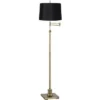 360 Lighting Modern Swing Arm Floor Lamp Adjustable Height 70" Tall Antique Brass Black Hardback Drum Shade For Living Room Reading Bedroom