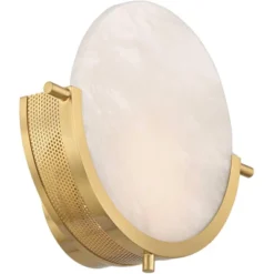 360 Lighting Barranco 9 1/2" Warm Gold And Alabaster LED Wall Sconce -360 Lighting GUEST c7bab7df e5b8 4c08 b926 673c2fb68296