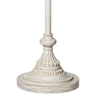360 Lighting Vintage Shabby Chic Floor Lamp 60" Tall Antique White Cream Scallop Fabric Dome Shade Fringe For Living Room Reading Bedroom 7 360 Lighting Vintage Shabby Chic Floor Lamp 60" Tall Antique White Cream Scallop Fabric Dome Shade Fringe For Living Room Reading Bedroom - Image 5