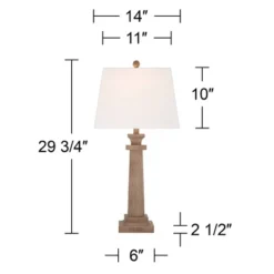 360 Lighting Sienna 29 3/4" Tall Farmhouse Rustic Country Cottage End Table Lamps Set Of 2 USB Port Brown Faux Wood Finish Living Room Charging -360 Lighting GUEST ca56eeba dd5d 4eca 9f83 90a66094438b
