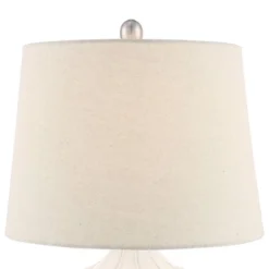 360 Lighting Ellen 21" High Sculptured Small Mid Century Modern Coastal Accent Table Lamp White Ceramic Single Living Room Bedroom Bedside Nightstand -360 Lighting GUEST cb12c2d0 0e18 4b78 806a 3099ae6635b1