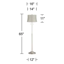 360 Lighting Abba Modern 65" Tall Standing Floor Lamp Skinny Pole Twin Pull Chain Silver Metal Brushed Steel Finish Bedroom Drum Newlin Cream Shade 8 360 Lighting Abba Modern 65" Tall Standing Floor Lamp Skinny Pole Twin Pull Chain Silver Metal Brushed Steel Finish Bedroom Drum Newlin Cream Shade -360 Lighting GUEST cbbc3dee a73f 4ba5 95a5 d0e2d1862540
