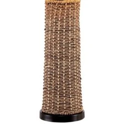 360 Lighting Coastal Table Lamp 28.5" Tall Woven Seagrass Burlap Drum Shade For Living Room Family Bedroom Bedside Nightstand Office -360 Lighting GUEST cbcd7dc9 131a 47b7 95ce 23c033dfab87