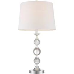 360 Lighting Solange Modern Table Lamps 25" High Set Of 2 Stacked Crystal Glass Silver White Tapered Drum Shade For Bedroom Living Room Nightstand 14 360 Lighting Solange Modern Table Lamps 25" High Set Of 2 Stacked Crystal Glass Silver White Tapered Drum Shade For Bedroom Living Room Nightstand -360 Lighting GUEST ccb53c4f 18df 400c b3f0 ff2747255eb7