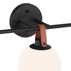 360 Lighting Nubuck 25 3/4" Wide Black And Brown Leather 3-Light Bath Light -360 Lighting GUEST ccc87945 439b 4f99 936b 43f100dedde6