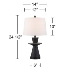 360 Lighting Fiona 24 1/2" High Mid Century Modern Table Lamps Set Of 2 USB Port Black Metal White Shade Living Room Charging Bedroom Bedside House 12 360 Lighting Fiona 24 1/2" High Mid Century Modern Table Lamps Set Of 2 USB Port Black Metal White Shade Living Room Charging Bedroom Bedside House -360 Lighting GUEST ce42b3f2 16f5 4376 9690 a8cf473335d2