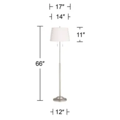360 Lighting Abba Modern 66" Tall Standing Floor Lamp Skinny Pole Pull Chain Silver Metal Brushed Nickel Finish Bedroom Pleated Classic White Shade 8 360 Lighting Abba Modern 66" Tall Standing Floor Lamp Skinny Pole Pull Chain Silver Metal Brushed Nickel Finish Bedroom Pleated Classic White Shade -360 Lighting GUEST cfcc6ba0 322f 4a80 aaa5 a161108c112e
