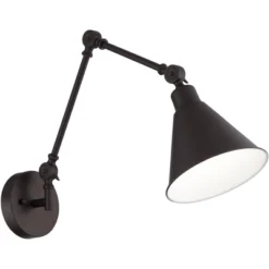 360 Lighting Wray Industrial Wall Lamp Rich Bronze Hardwire 6" Light Fixture Adjustable Up Down Cone Shade For Bedroom Bathroom Reading Living Room -360 Lighting GUEST cfed004d 9c8d 49d7 9c43 24096cadd1b3