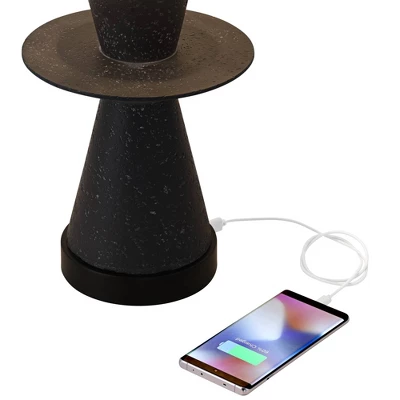 360 Lighting Fiona 24 1/2" High Mid Century Modern Table Lamps Set Of 2 USB Port Black Metal White Shade Living Room Charging Bedroom Bedside House 4 360 Lighting Fiona 24 1/2" High Mid Century Modern Table Lamps Set Of 2 USB Port Black Metal White Shade Living Room Charging Bedroom Bedside House - Image 2