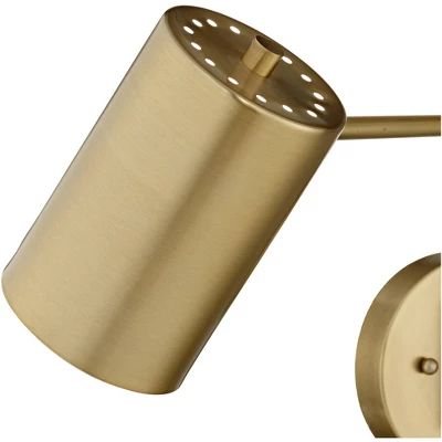 360 Lighting Carla Modern Swing Arm Wall Lamps Set Of 2 Brushed Brass Plug-in Light Fixture Up Down Cylinder Shade For Bedroom Bedside Living Room 4 360 Lighting Carla Modern Swing Arm Wall Lamps Set Of 2 Brushed Brass Plug-in Light Fixture Up Down Cylinder Shade For Bedroom Bedside Living Room - Image 2