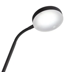 360 Lighting Taylor Modern Torchiere Floor Lamp With Side Light 72" Tall Satin Black LED Adjustable For Living Room Reading Bedroom Office House Home -360 Lighting GUEST d4ceb23e 77f6 419c a470 ad1f10e3e61d