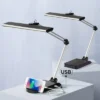 360 Lighting Flynn 25" High Modern Desk Lamps Set Of 2 USB Port Adjustable LED Black Silver Metal Home Office Living Room Charging Bedroom Bedside