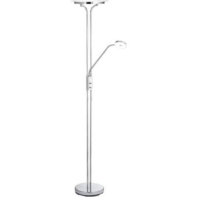 360 Lighting Perseus Modern Torchiere Floor Lamp With Reading Light 71 3/4" Tall Chrome Silver Metal LED Adjustable For Living Room Bedroom House Home 8 360 Lighting Perseus Modern Torchiere Floor Lamp With Reading Light 71 3/4" Tall Chrome Silver Metal LED Adjustable For Living Room Bedroom House Home - Image 6